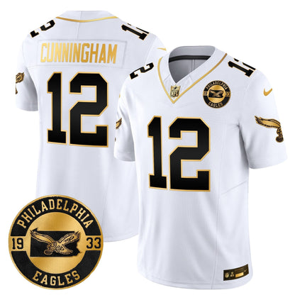 Philadelphia Eagles 2024 Throwback Gold Vapor Limited Jersey - Est. 1933 Patch - All Stitched
