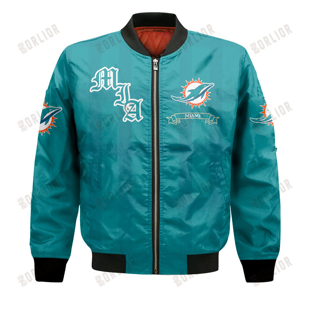 Miami Dolphins Football Team 2024 - 25 Unforgettable Memories Bomber Jacket