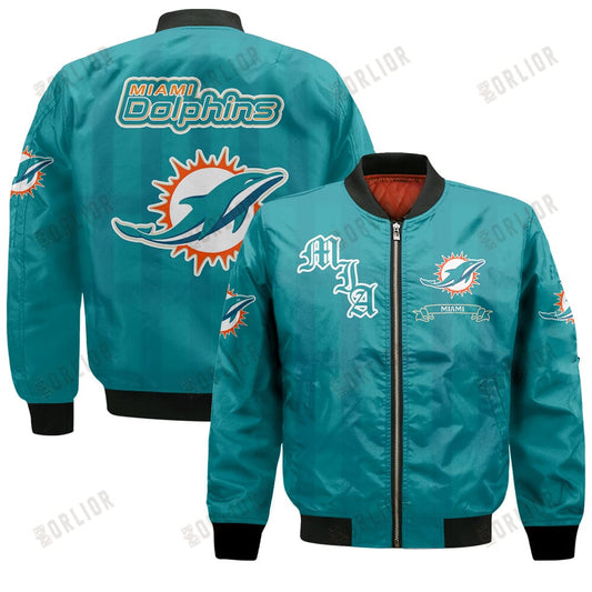 Miami Dolphins Football Team 2024 - 25 Unforgettable Memories Bomber Jacket