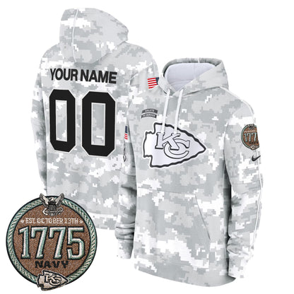 Chiefs 2024 Salute to Service Establishment Year Patch Custom Fleece Pullover Hoodie