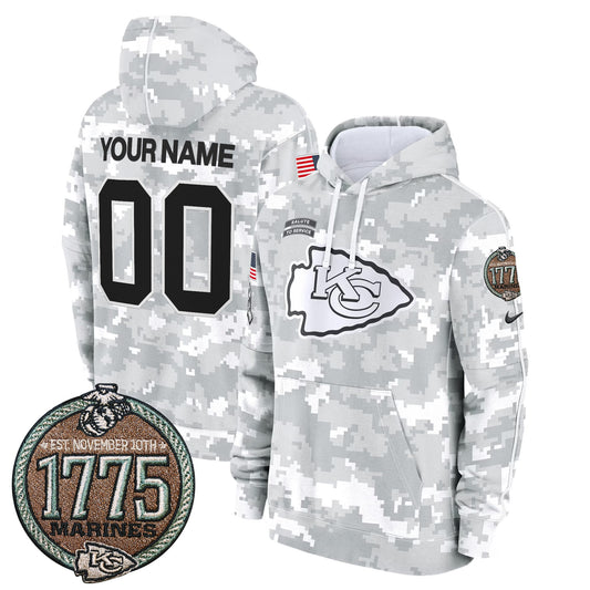 Chiefs 2024 Salute to Service Establishment Year Patch Custom Fleece Pullover Hoodie