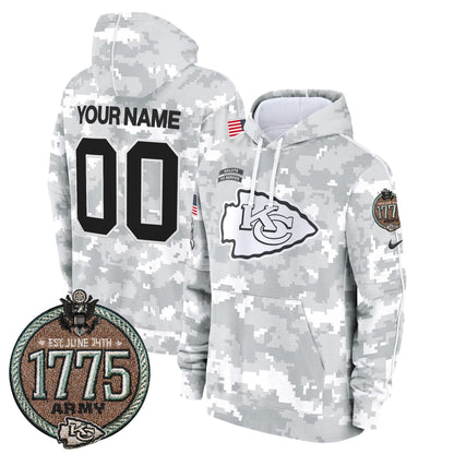 Chiefs 2024 Salute to Service Establishment Year Patch Custom Fleece Pullover Hoodie