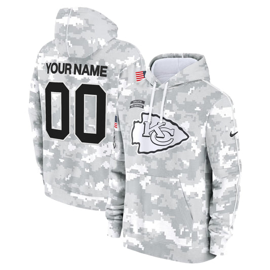 Kansas City Chiefs 2024 Salute to Service Custom Fleece Pullover Hoodie - All Stitched