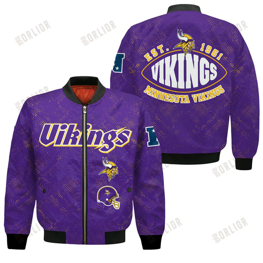 Minnesota Vikings Football Team 2024 - 25 Continue Writing The Dream Bomber Jacket