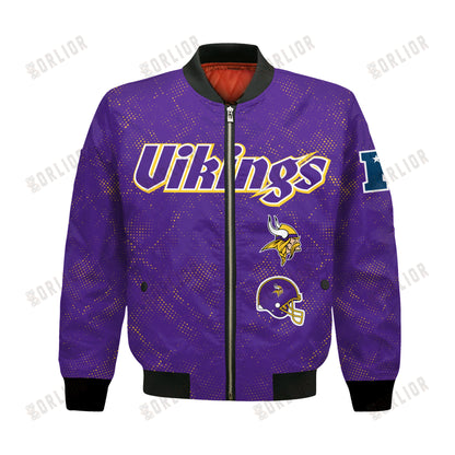 Minnesota Vikings Football Team 2024 - 25 Continue Writing The Dream Bomber Jacket