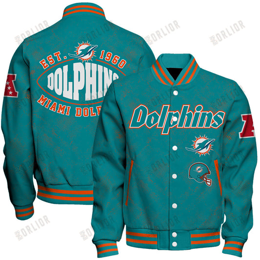 Miami Dolphins Football Team 2024 - 25 Continue Writing The Dream Unisex Varsity Jacket
