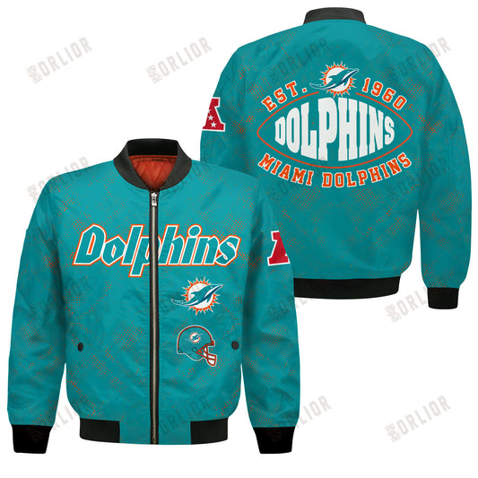 Miami Dolphins Football Team 2024 - 25 Continue Writing The Dream Bomber Jacket