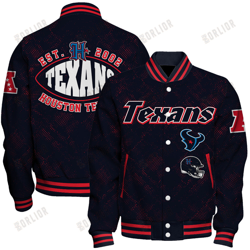 Houston Texans Football Team 2024 - 25 Continue Writing The Dream Unisex Varsity Jacket