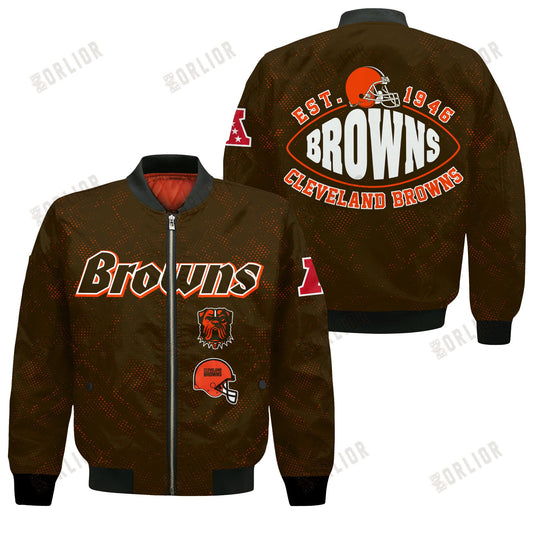Cleveland Browns Football Team 2024 - 25 Continue Writing The Dream Bomber Jacket