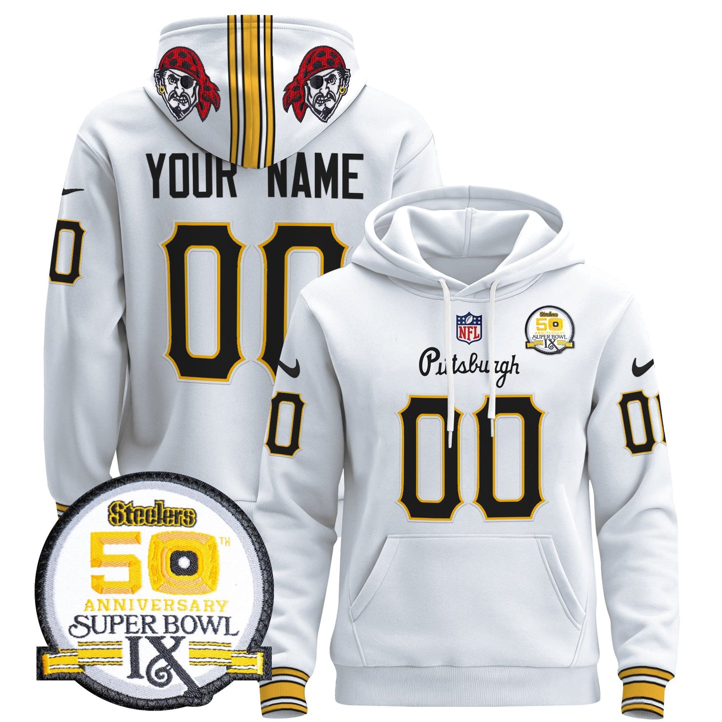 Pittsburgh Steelers 2024 Custom Pullover Hoodie V3 - All Stitched