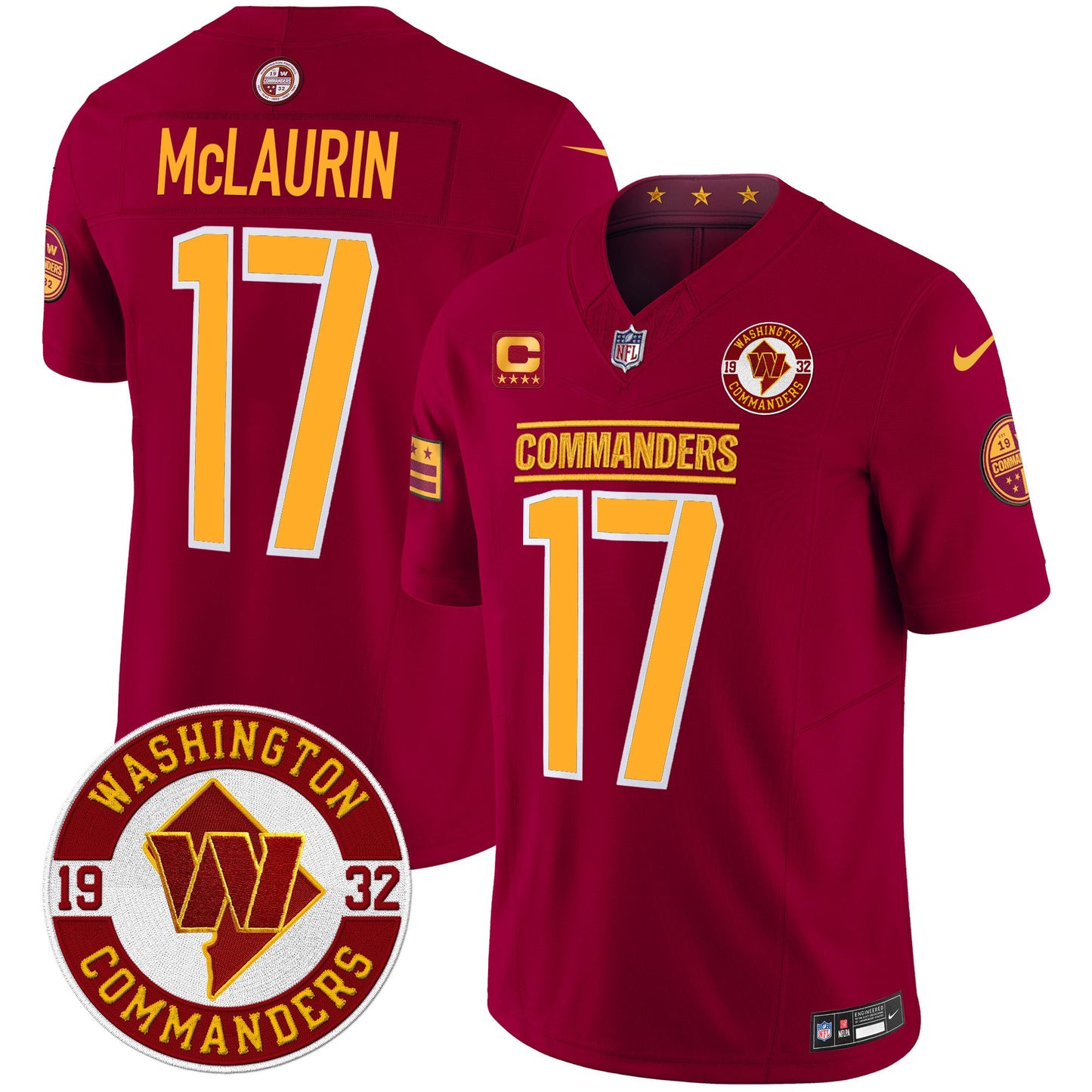 Washington Commanders 2024 Vapor Limited Jersey - Est. 1932 Patch - All Stitched