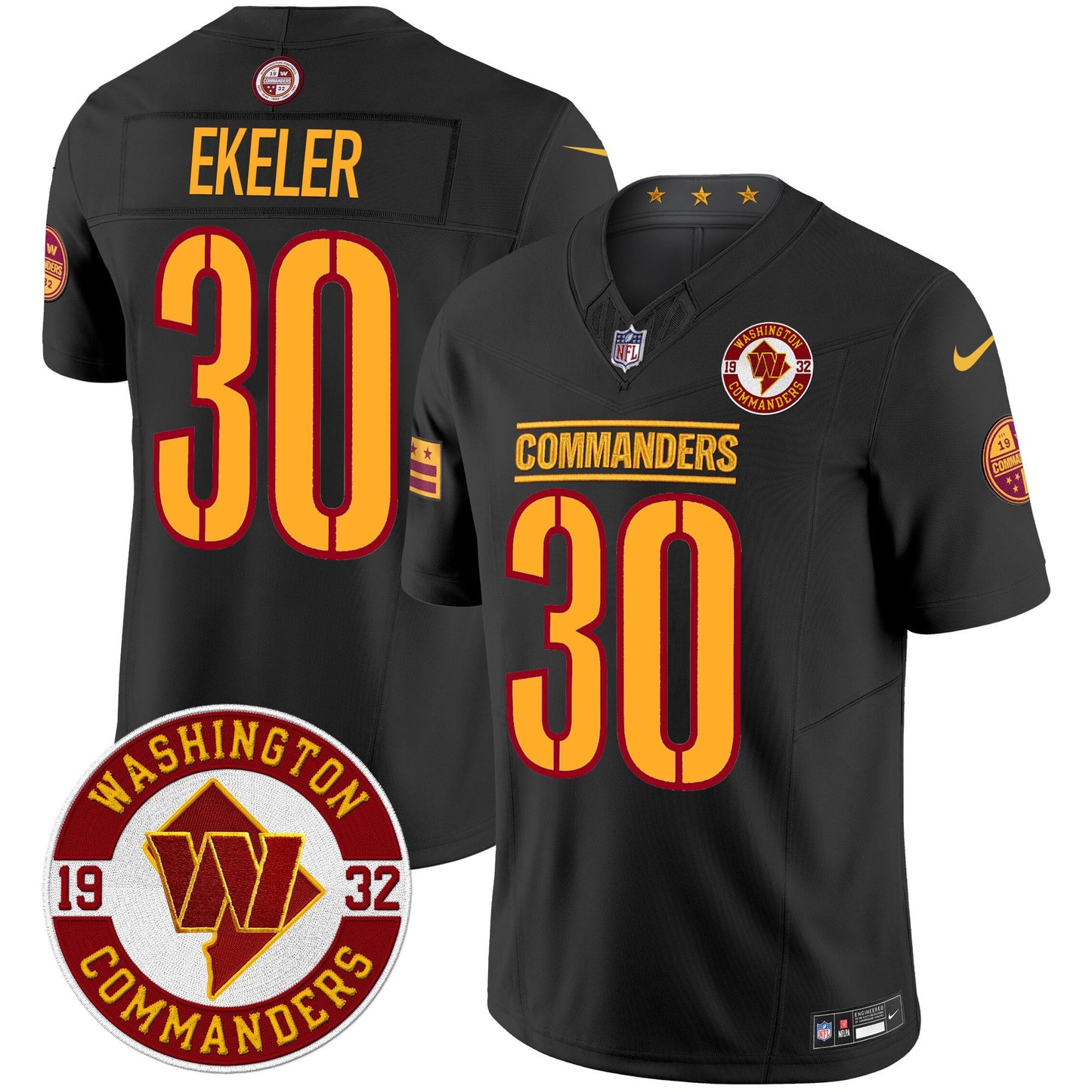 Washington Commanders 2024 Vapor Limited Jersey - Est. 1932 Patch - All Stitched