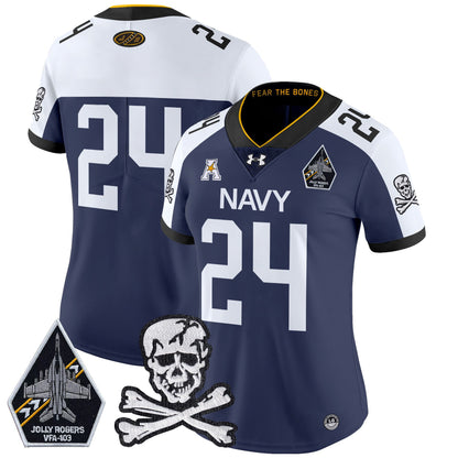 Women Navy Midshipmen 2024 Vapor Limited Jersey - All Stitched