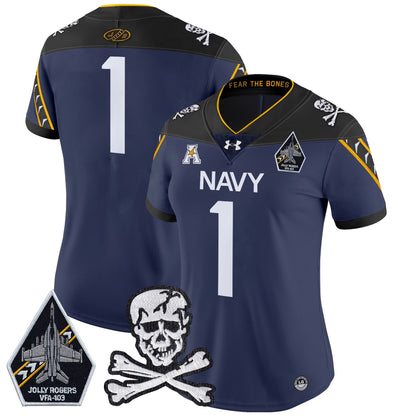 Women Navy Midshipmen 2024 Vapor Limited Jersey - All Stitched