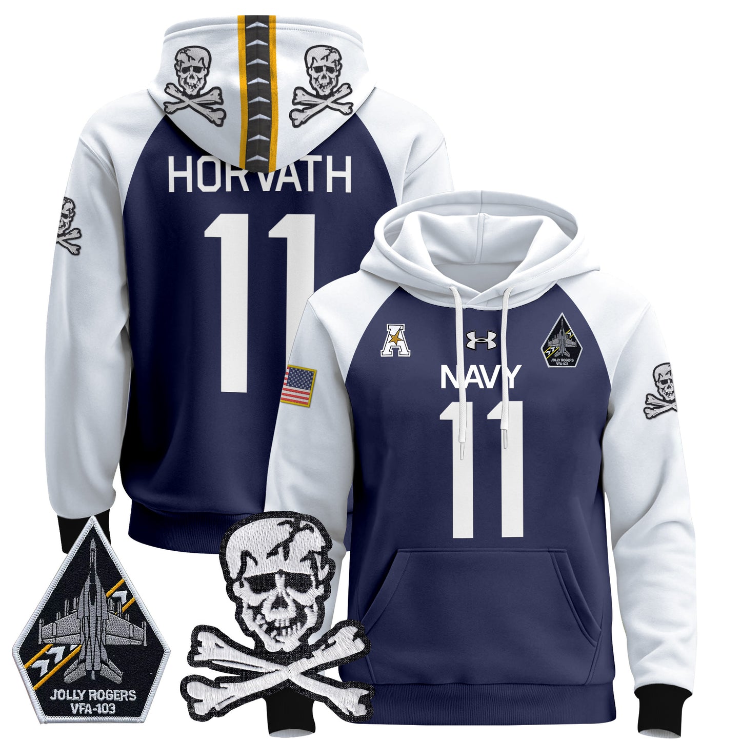 Navy Midshipmen 2024 Pullover Hoodie V2 - Stitched