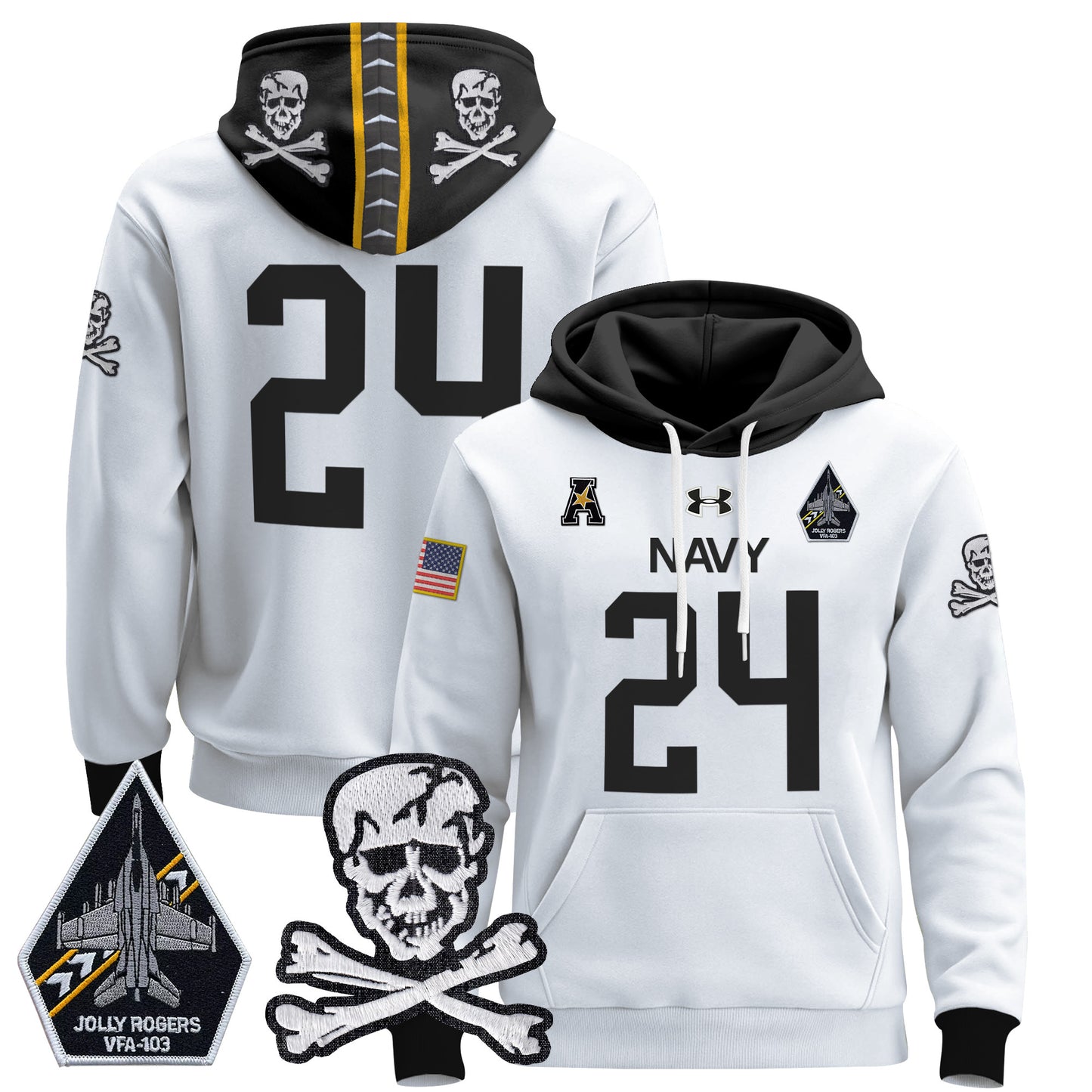 Navy Midshipmen 2024 Pullover Hoodie V2 - Stitched