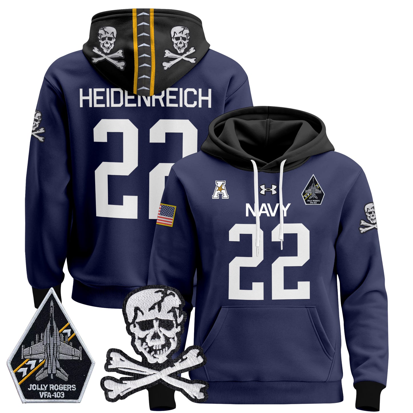 Navy Midshipmen 2024 Pullover Hoodie V2 - Stitched