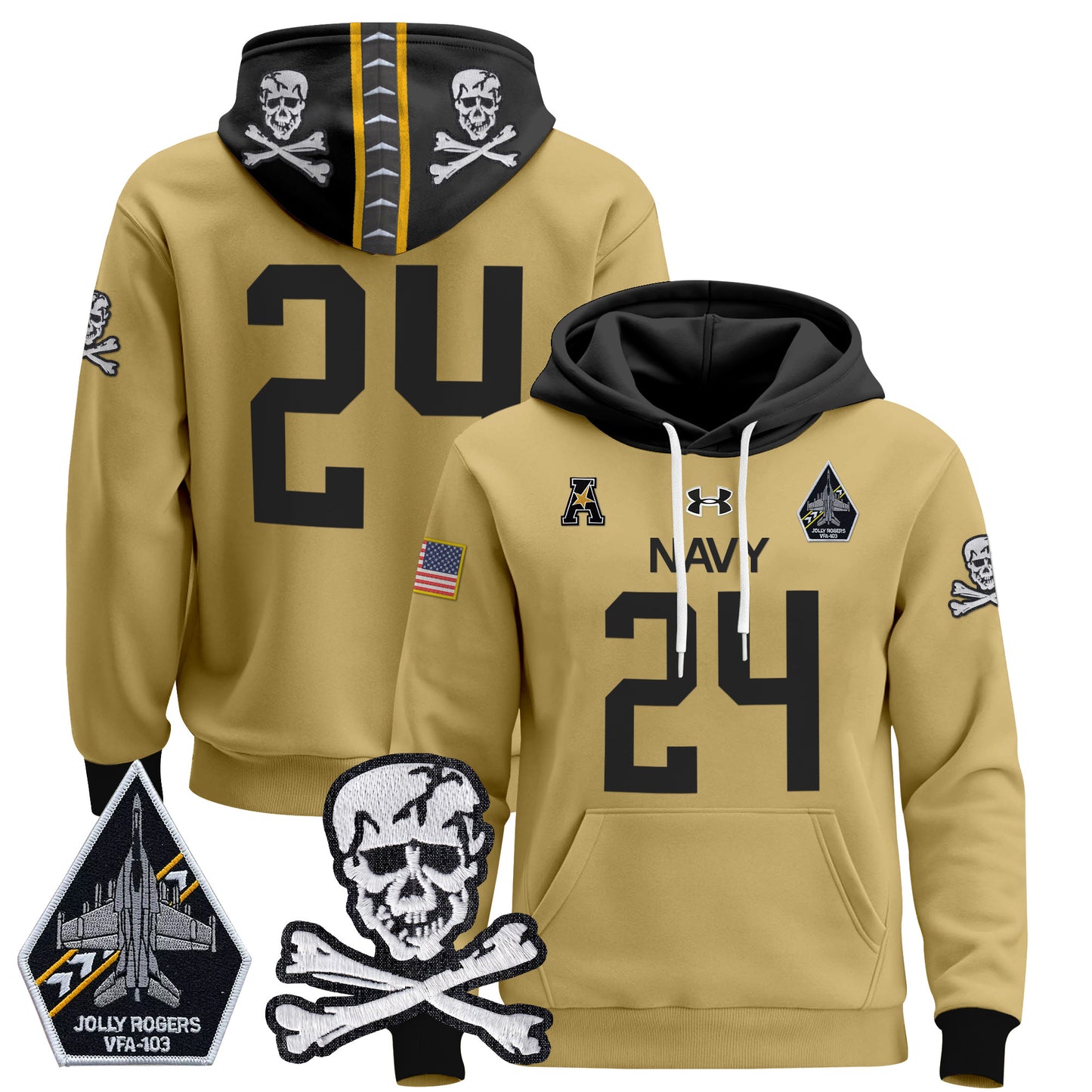 Navy Midshipmen 2024 Pullover Hoodie V2 - Stitched