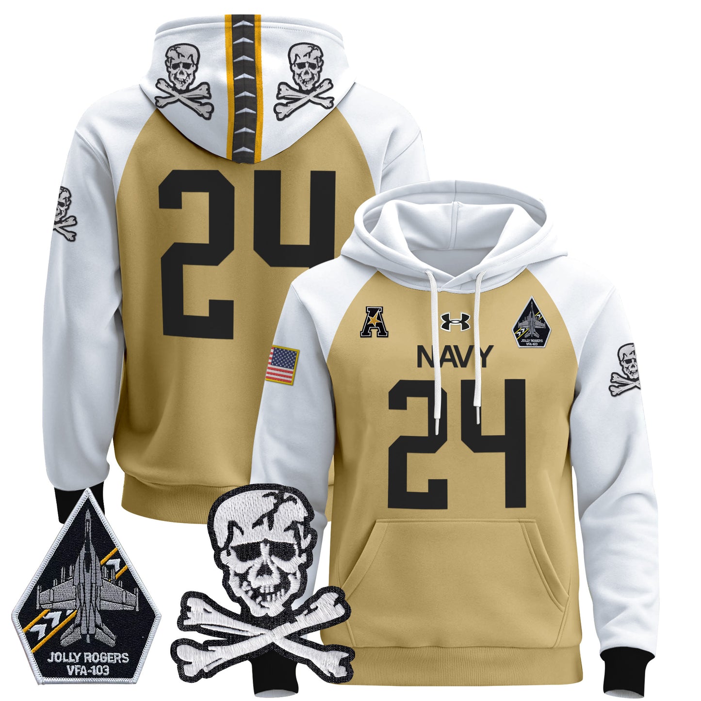 Navy Midshipmen 2024 Pullover Hoodie V2 - Stitched