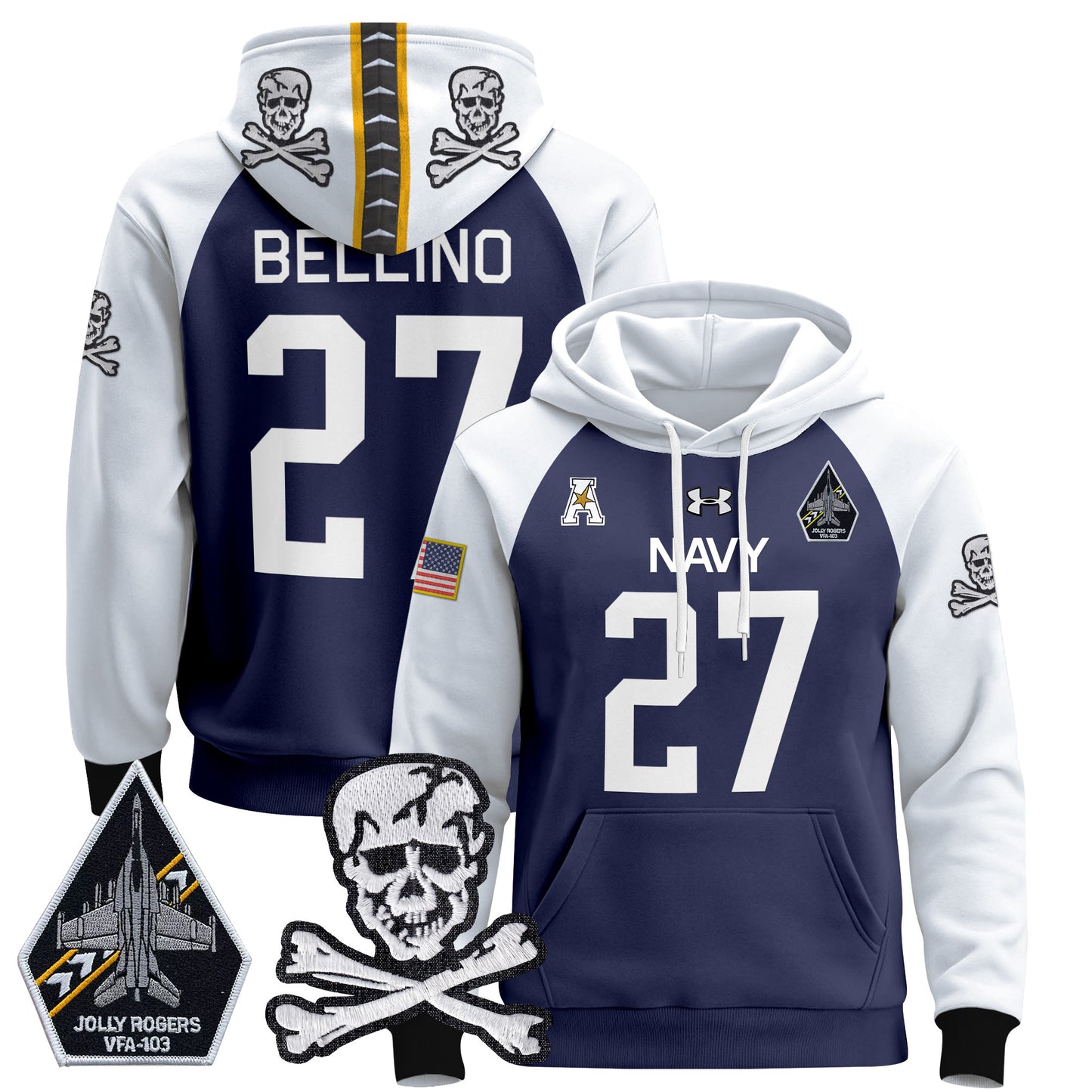 Navy Midshipmen 2024 Pullover Hoodie V2 - Stitched