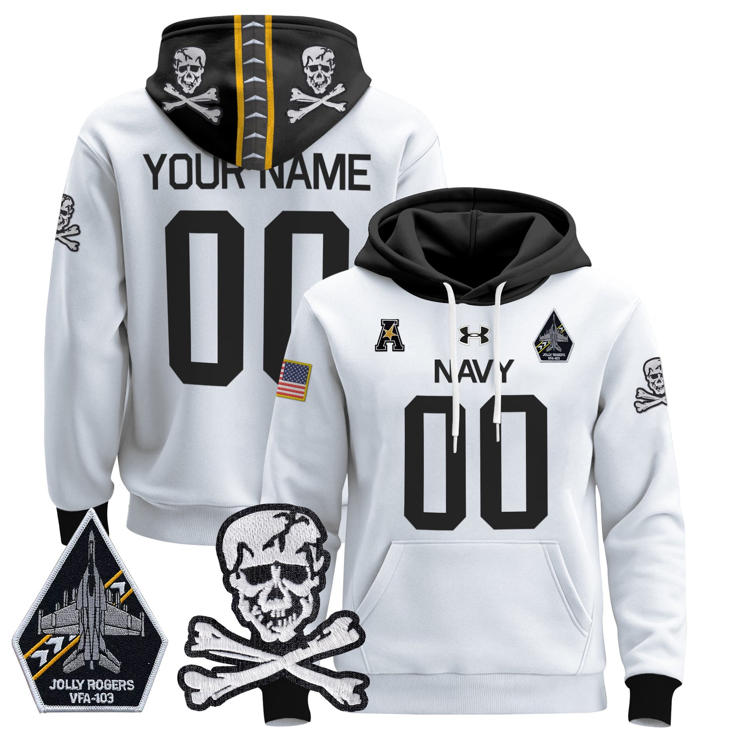 Navy Midshipmen 2024 Custom Pullover Hoodie V2 - Stitched