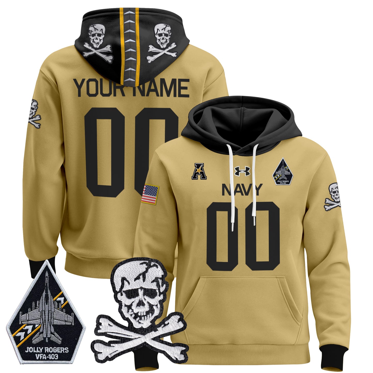 Navy Midshipmen 2024 Custom Pullover Hoodie V2 - Stitched