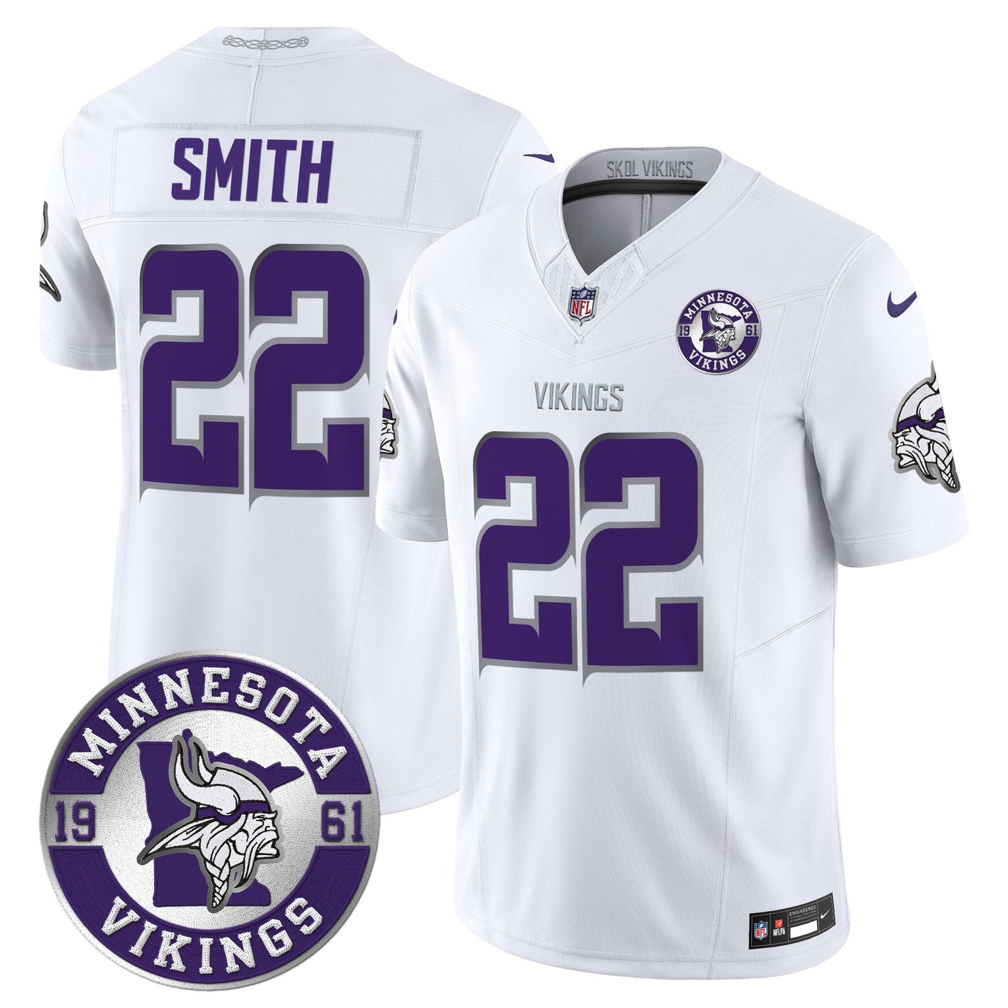 Minnesota Vikings 2024 Vapor Limited Jersey V2 - Est. 1961 Patch - All Stitched