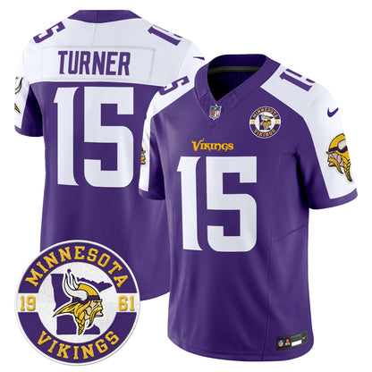 Minnesota Vikings 2024 Vapor Limited Jersey V2 - Est. 1961 Patch - All Stitched