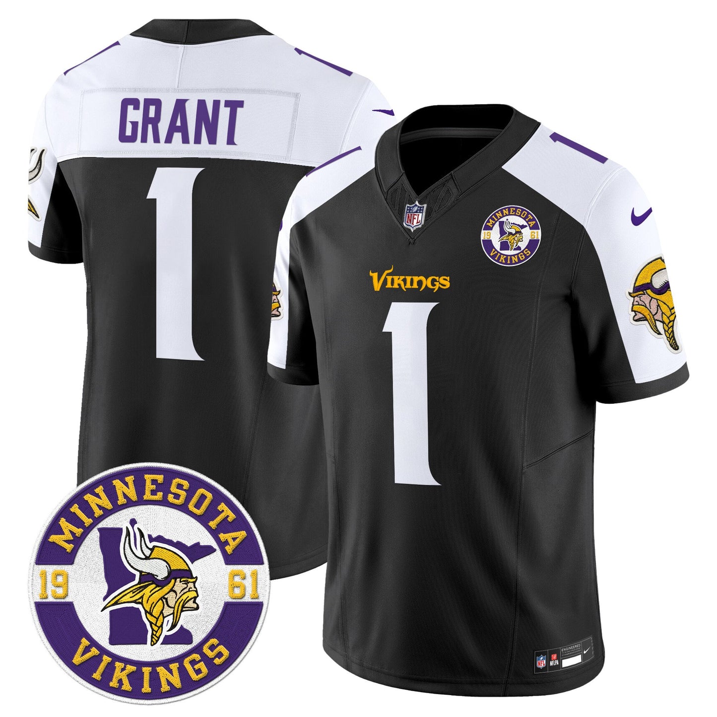 Minnesota Vikings 2024 Vapor Limited Jersey V2 - Est. 1961 Patch - All Stitched