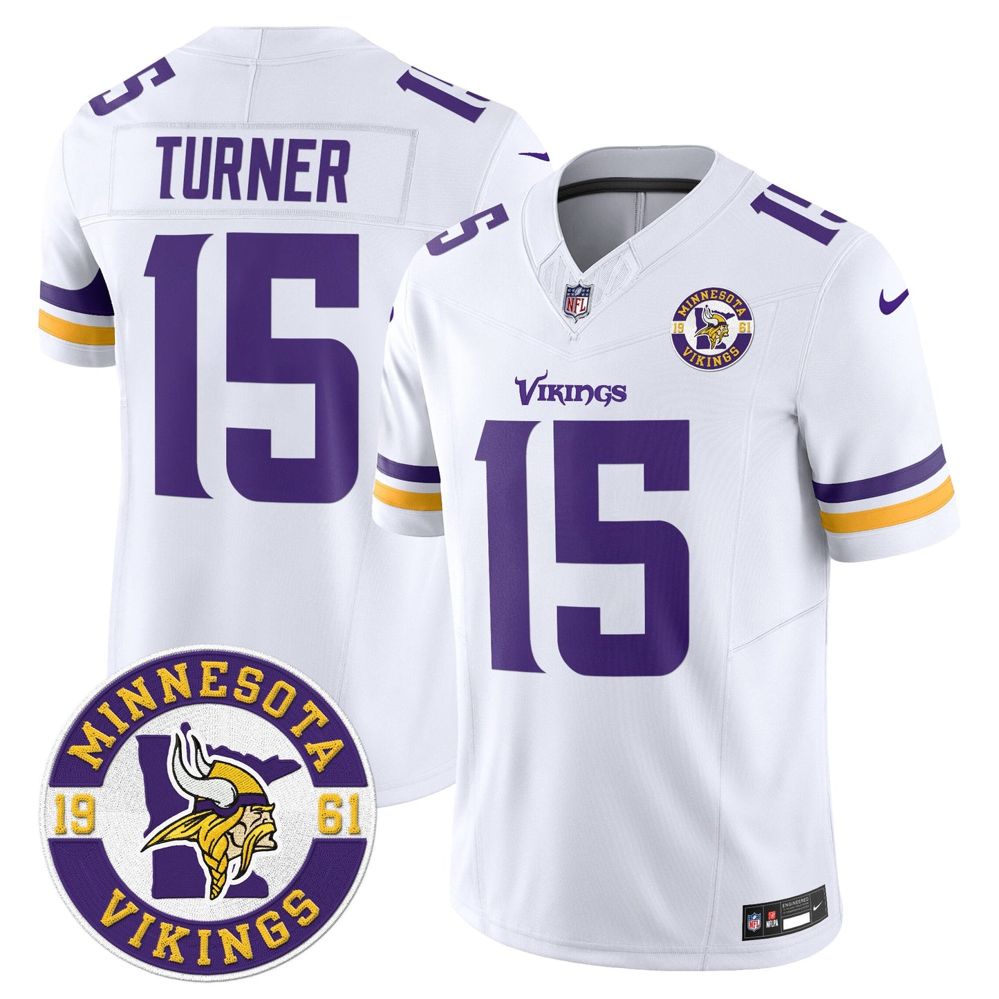 Minnesota Vikings 2024 Vapor Limited Jersey V2 - Est. 1961 Patch - All Stitched