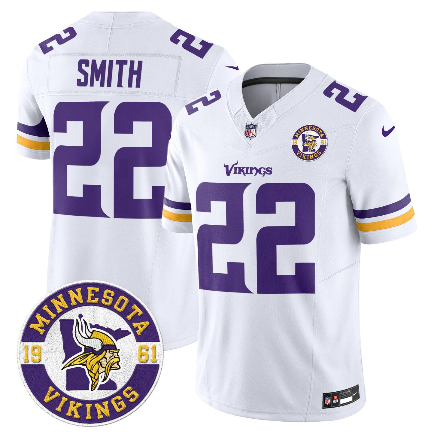 Minnesota Vikings 2024 Vapor Limited Jersey V2 - Est. 1961 Patch - All Stitched