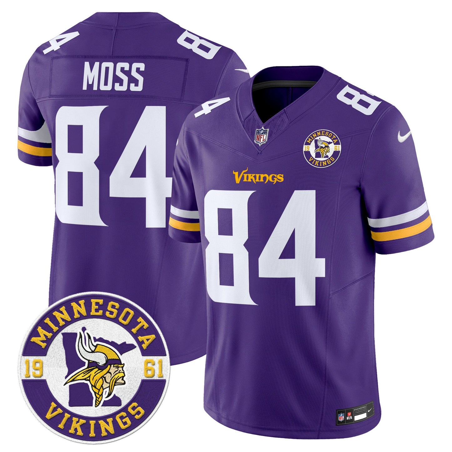 Minnesota Vikings 2024 Vapor Limited Jersey V2 - Est. 1961 Patch - All Stitched