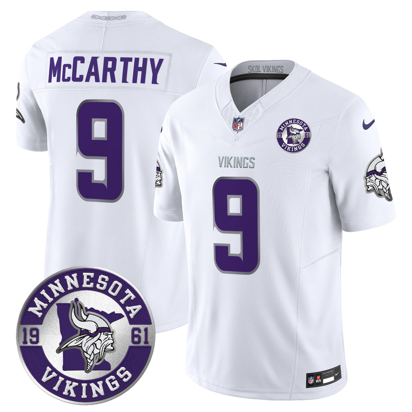 Minnesota Vikings 2024 Vapor Limited Jersey V2 - Est. 1961 Patch - All Stitched