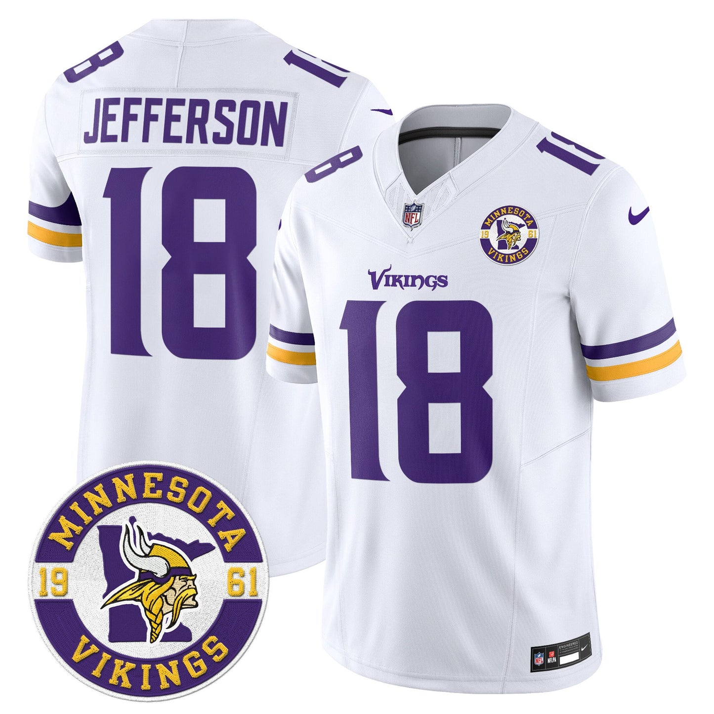 Minnesota Vikings 2024 Vapor Limited Jersey V2 - Est. 1961 Patch - All Stitched