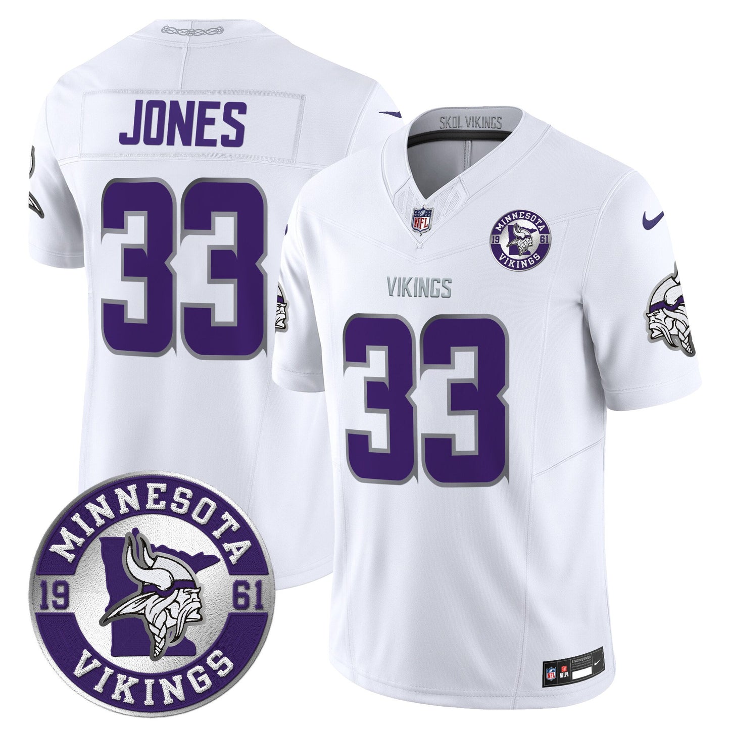 Minnesota Vikings 2024 Vapor Limited Jersey V2 - Est. 1961 Patch - All Stitched