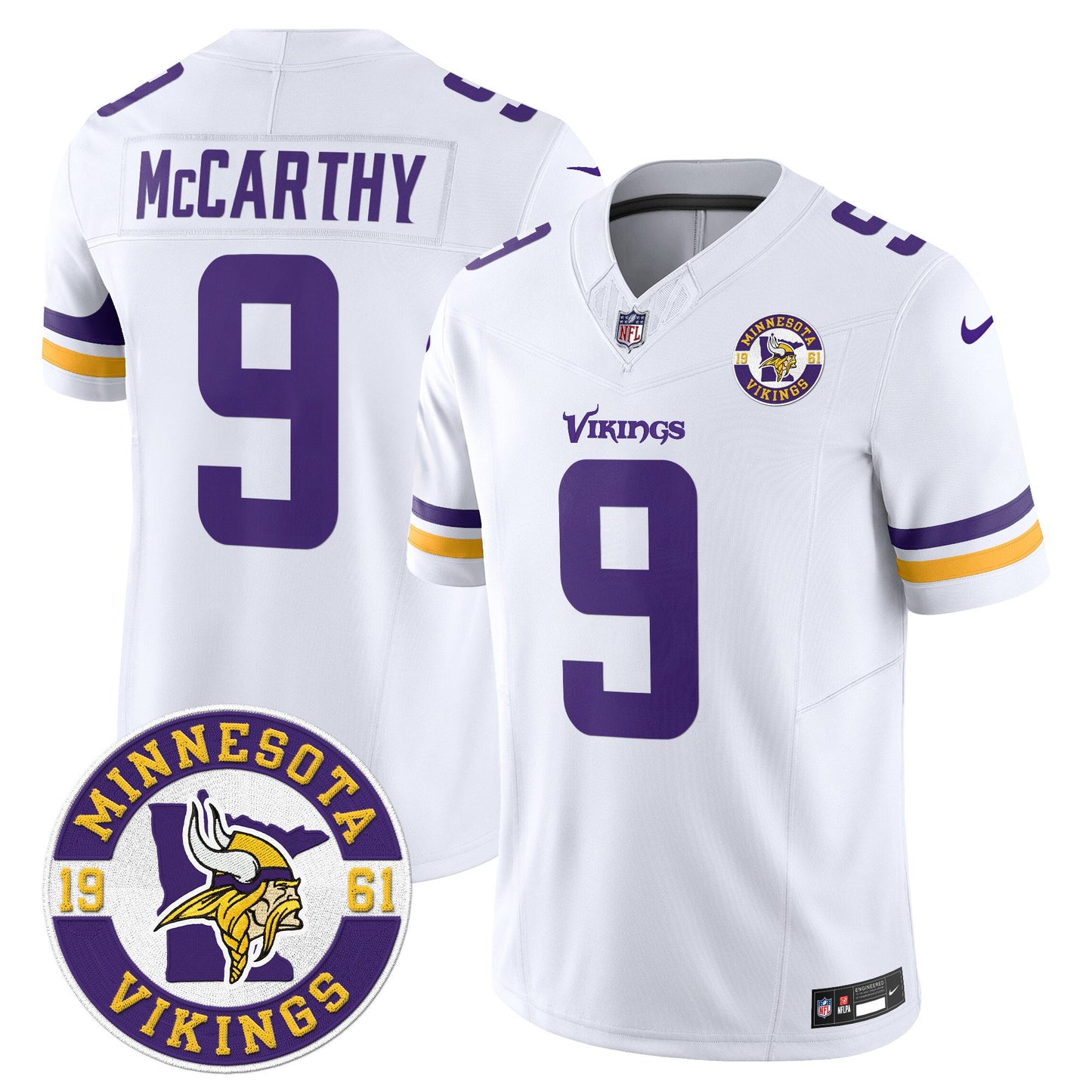 Minnesota Vikings 2024 Vapor Limited Jersey V2 - Est. 1961 Patch - All Stitched