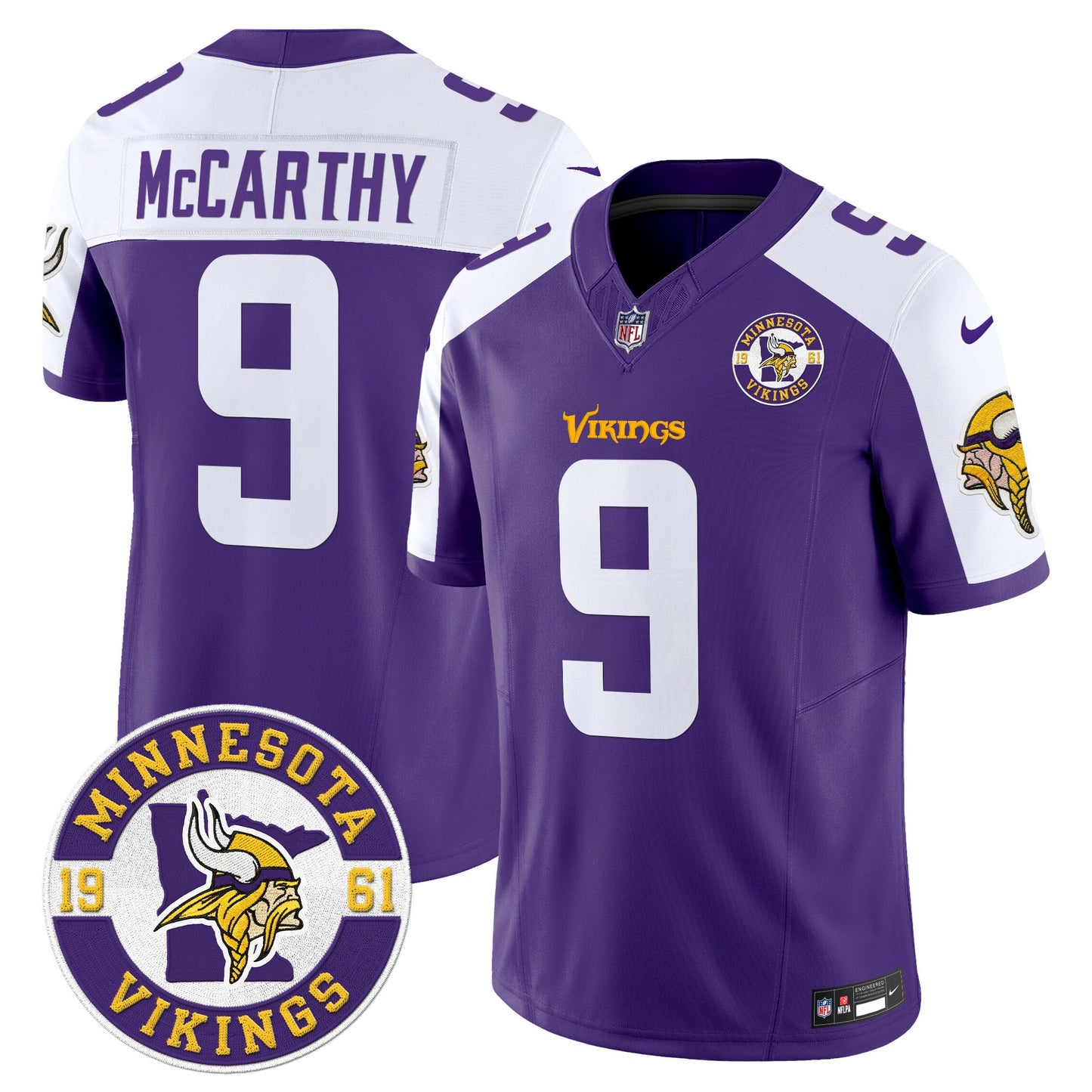 Minnesota Vikings 2024 Vapor Limited Jersey V2 - Est. 1961 Patch - All Stitched