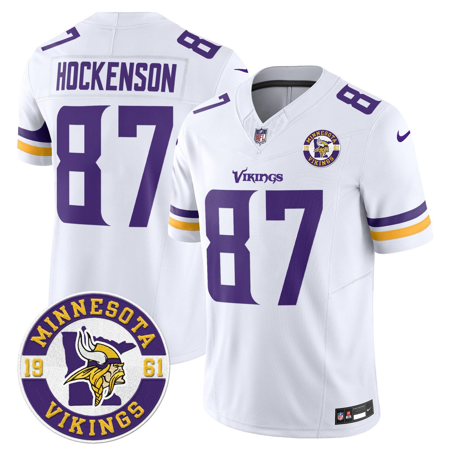 Minnesota Vikings 2024 Vapor Limited Jersey V2 - Est. 1961 Patch - All Stitched