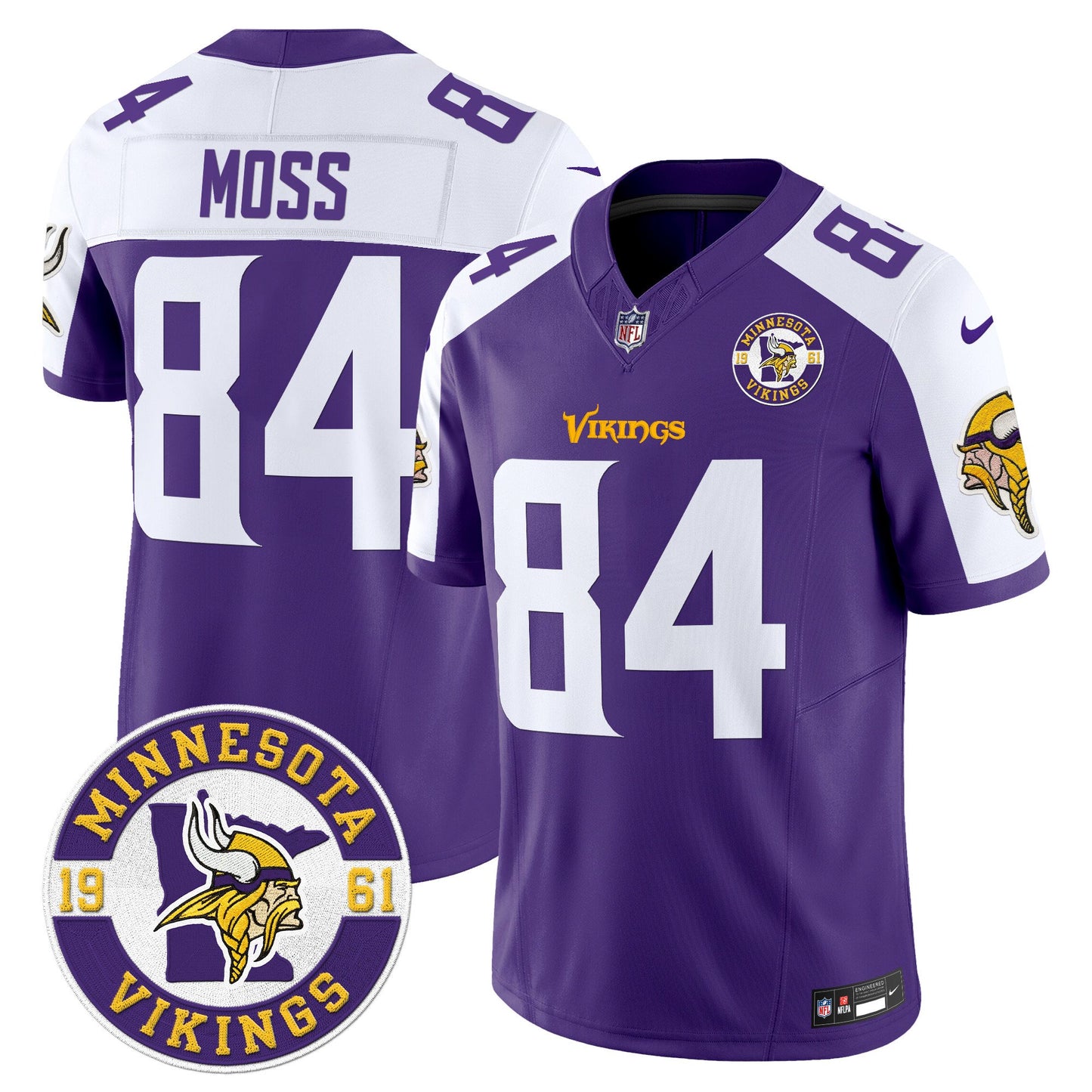 Minnesota Vikings 2024 Vapor Limited Jersey V2 - Est. 1961 Patch - All Stitched