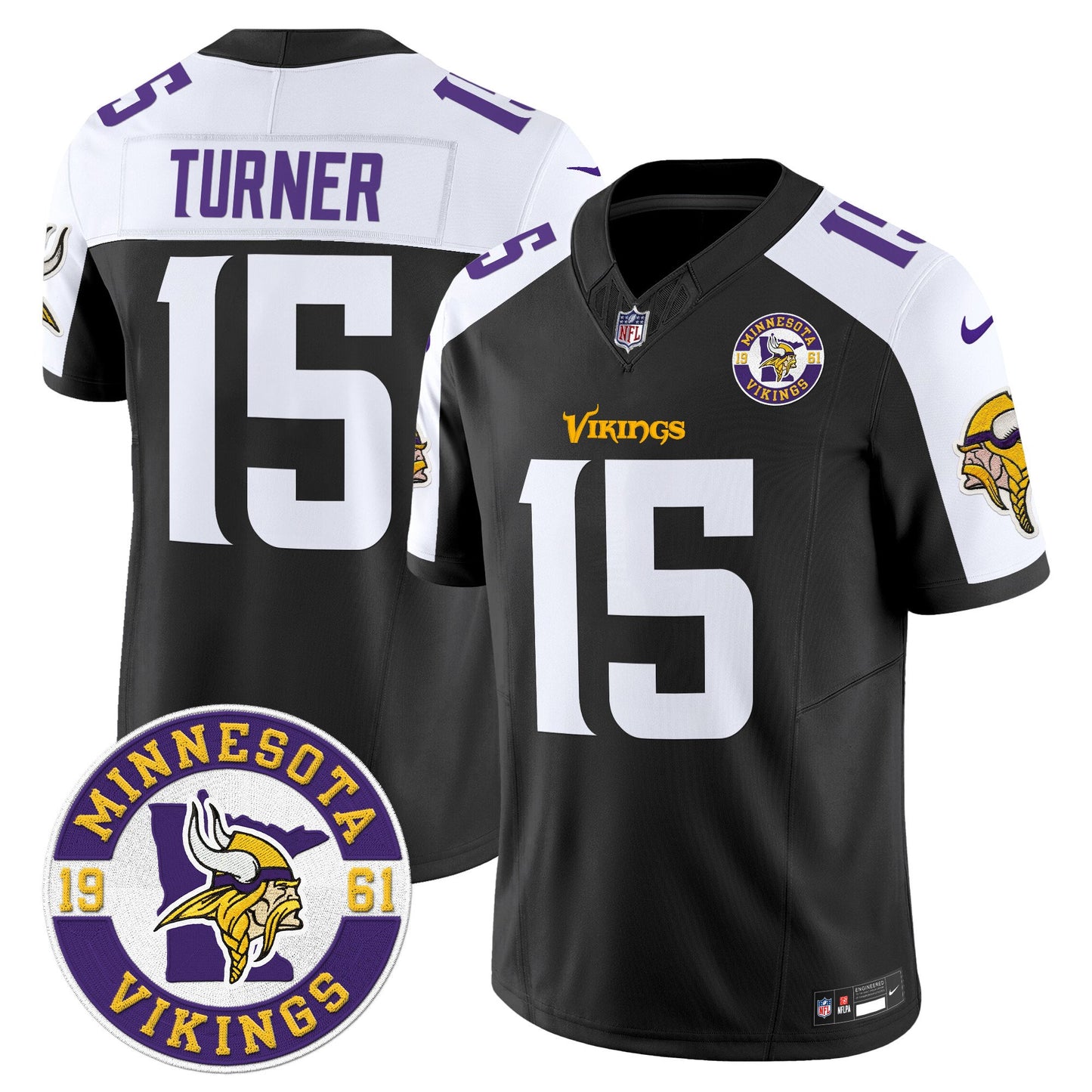 Minnesota Vikings 2024 Vapor Limited Jersey V2 - Est. 1961 Patch - All Stitched