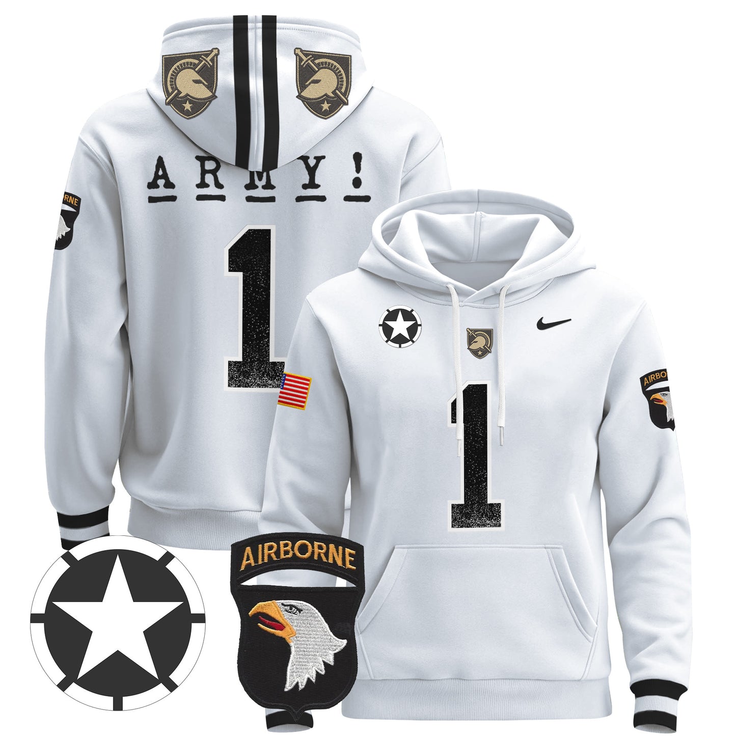 Army Black Knights 2024 Pullover Hoodie V2 - Stitched