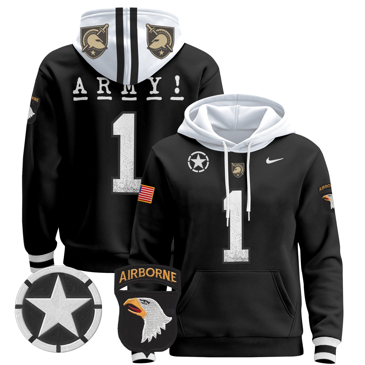 Army Black Knights 2024 Pullover Hoodie V2 - Stitched