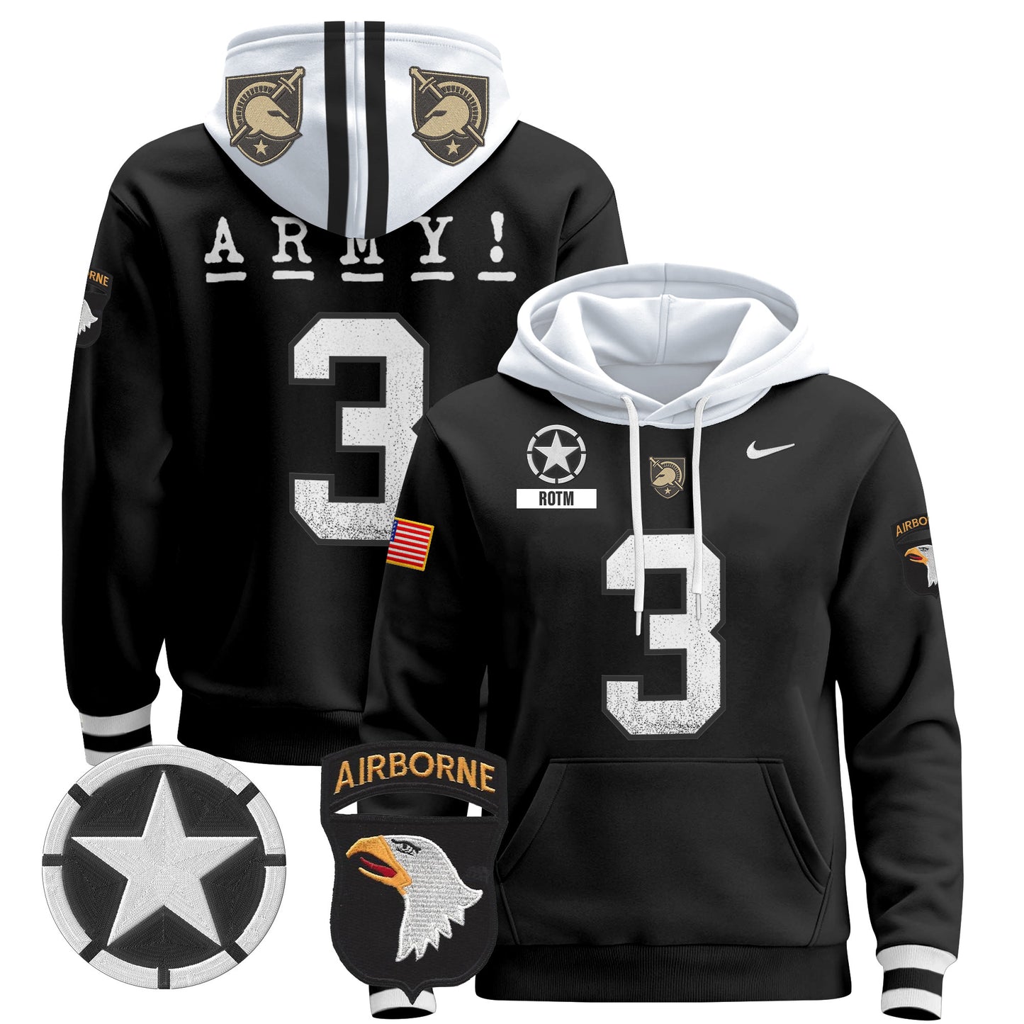 Army Black Knights 2024 Pullover Hoodie V2 - Stitched