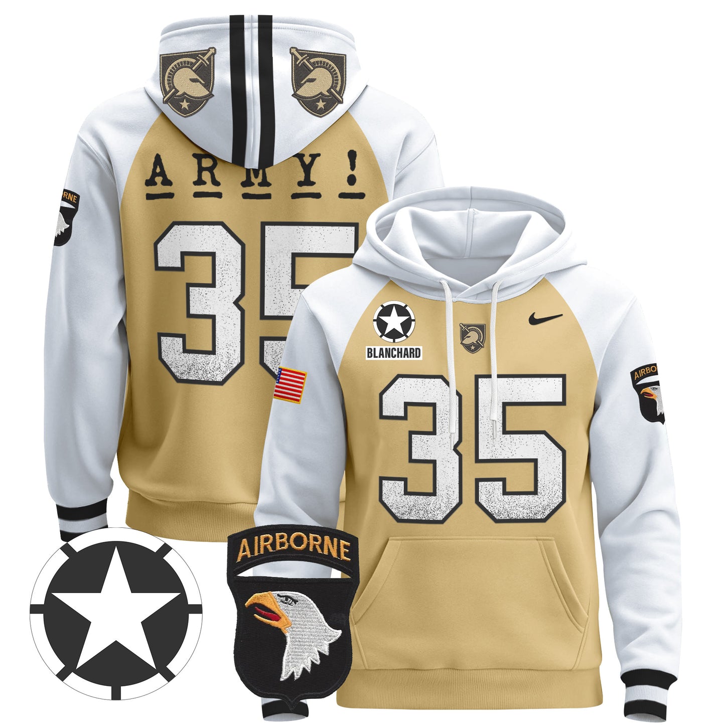 Army Black Knights 2024 Pullover Hoodie V2 - Stitched