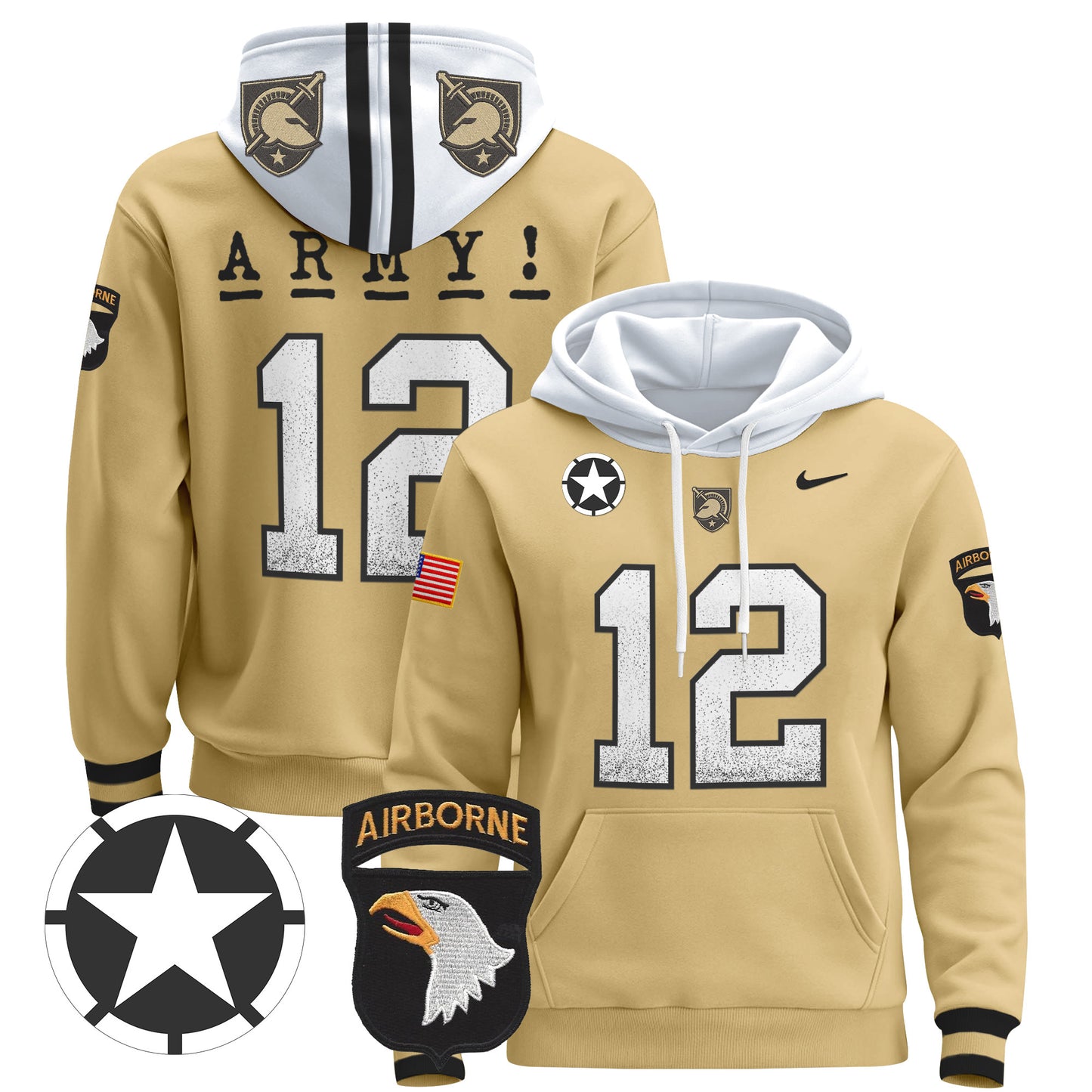 Army Black Knights 2024 Pullover Hoodie V2 - Stitched