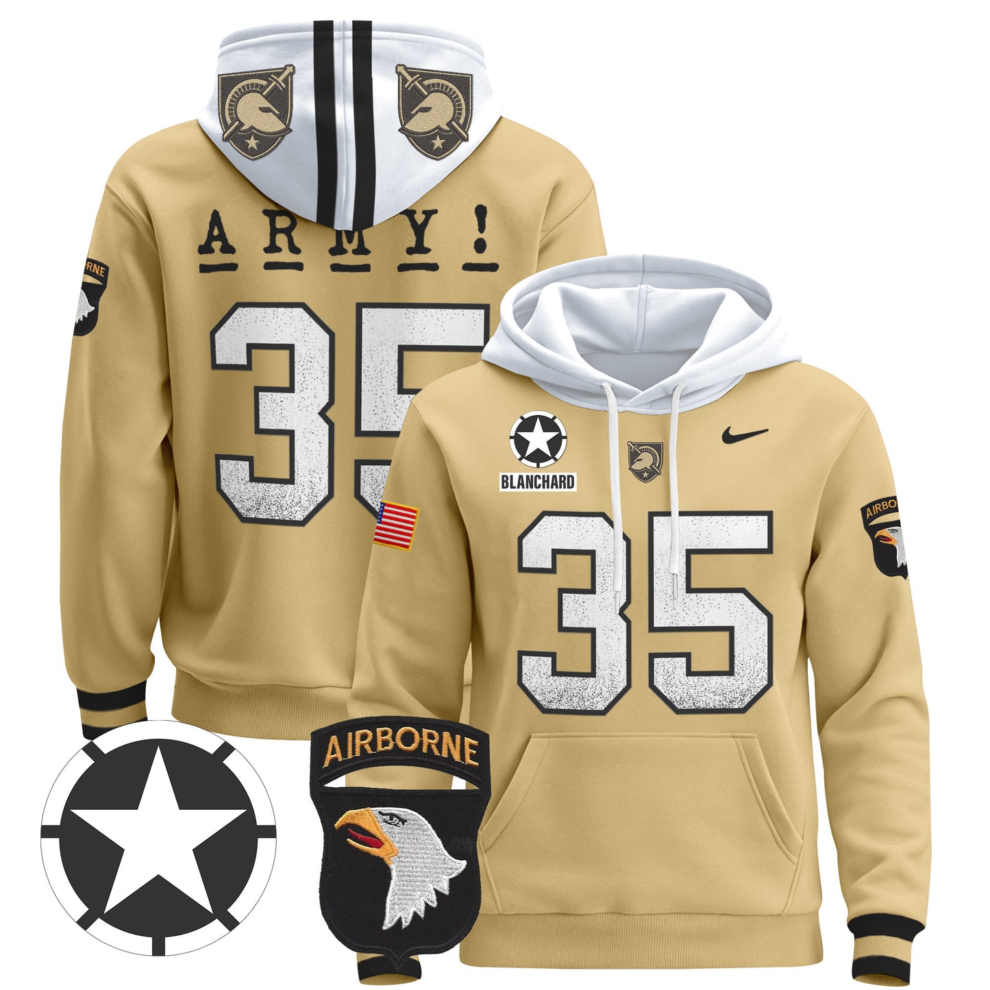 Army Black Knights 2024 Pullover Hoodie V2 - Stitched