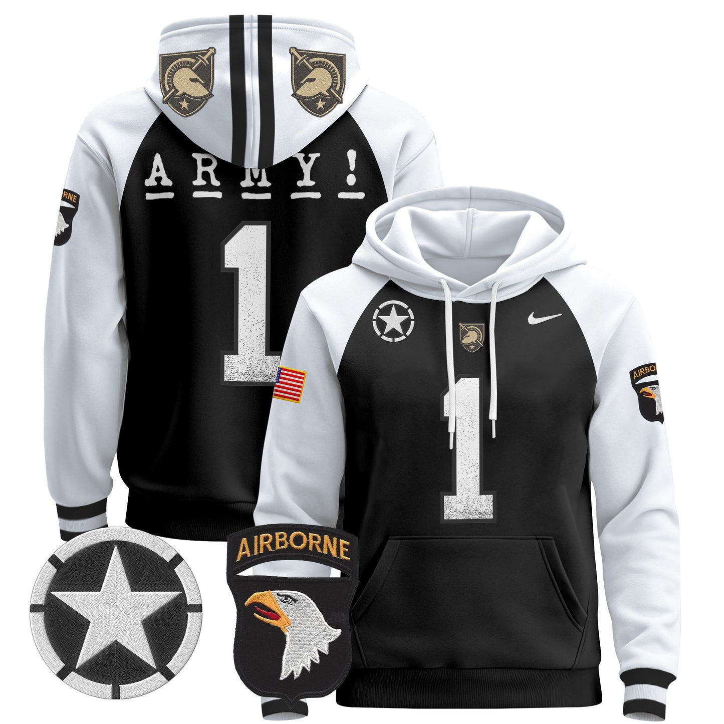 Army Black Knights 2024 Pullover Hoodie V2 - Stitched