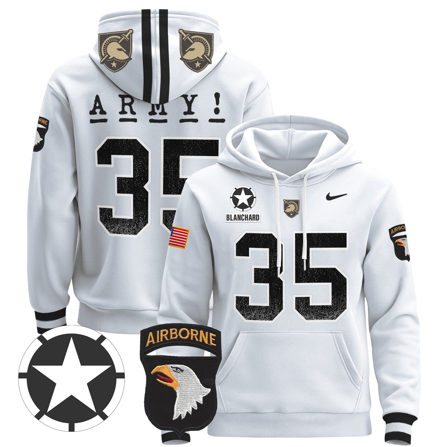 Army Black Knights 2024 Pullover Hoodie V2 - Stitched