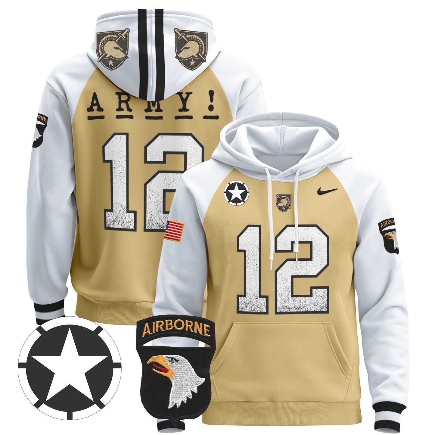 Army Black Knights 2024 Pullover Hoodie V2 - Stitched