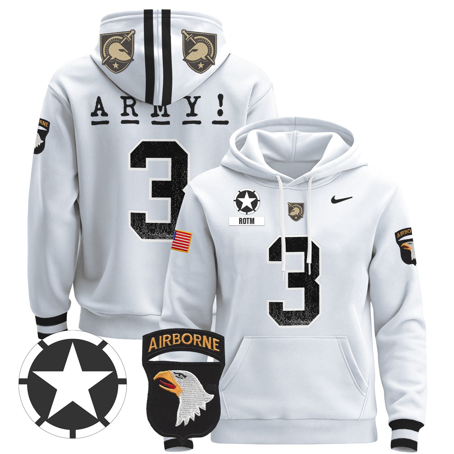 Army Black Knights 2024 Pullover Hoodie V2 - Stitched